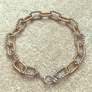 Talbots Silver & Gold Statement Necklace EUC